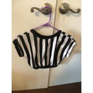 COPY - NWOT Black and White Striped/ Referee Patterned Crop Top